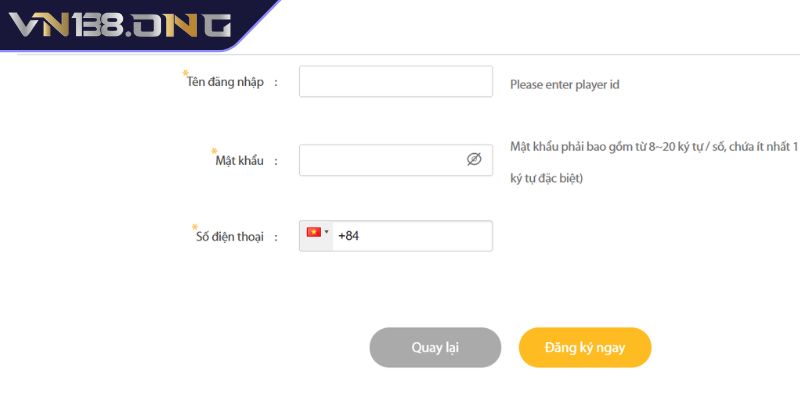 Đăng ký Vn138 1 Điều kiện đăng ký VN138 với yêu cầu cần biết